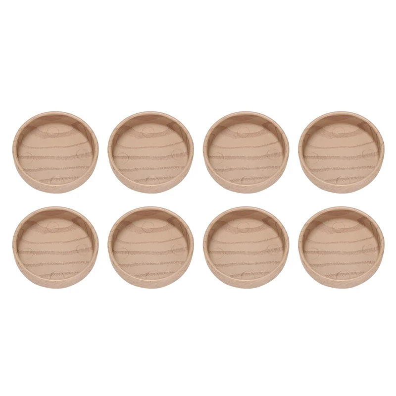 HOT-8Pcs Felt Floor Cups 60Mm Round Furniture Felt Castors Non Slip Floor Protector For Chair Legs Furniture (Beige)