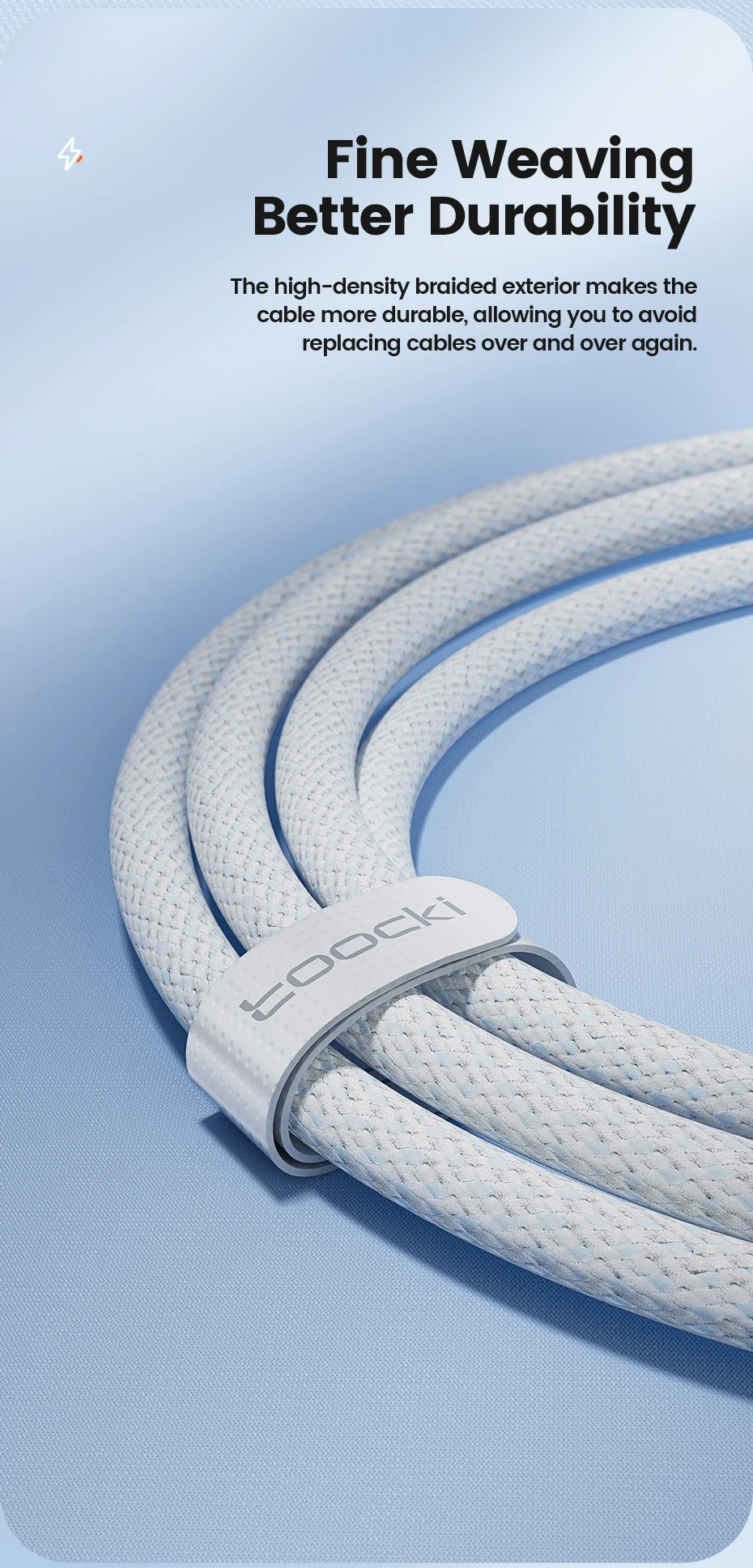 Toocki 6A Super-Ladekabel USB auf USB-C für iPhone 17 16 Samsung Huawei 1/2/3/5 Stück 100W Typ-C Schnelllade- und Datenkabel – Detail 8