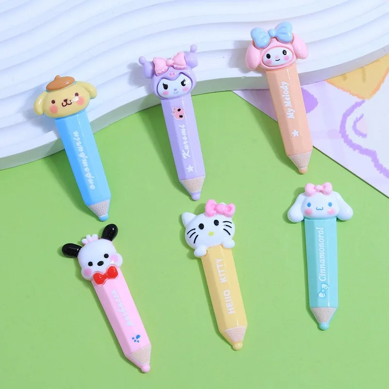 Sanrio Kuromi Pencil Shape Hairpins Cartoon Anime Hello Kitty Figures Headwears Anime Merchandise Decoration Girl Birthday Gifts