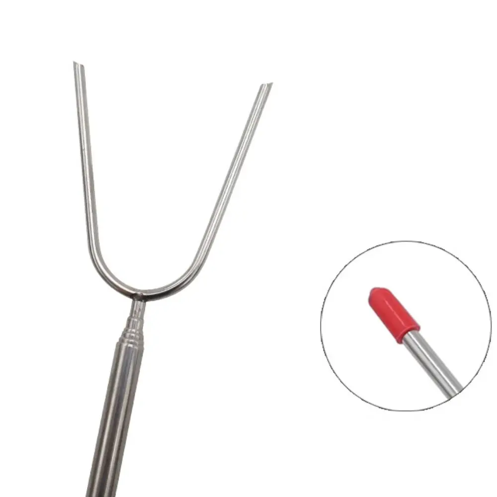 شوكة شواء تلسكوبية أعواد تحميص من المارشميلو من الفولاذ المقاوم للصدأ قابلة للتمديد أسياخ هوت دوج أدوات الشواء #3