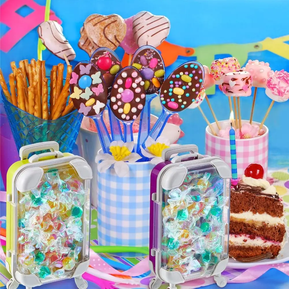 미니어처 미니 여행가방 사탕 상자 보관 액세서리 휴대용 인조 속눈썹 포장 상자 시뮬레이션 트롤리 케이스