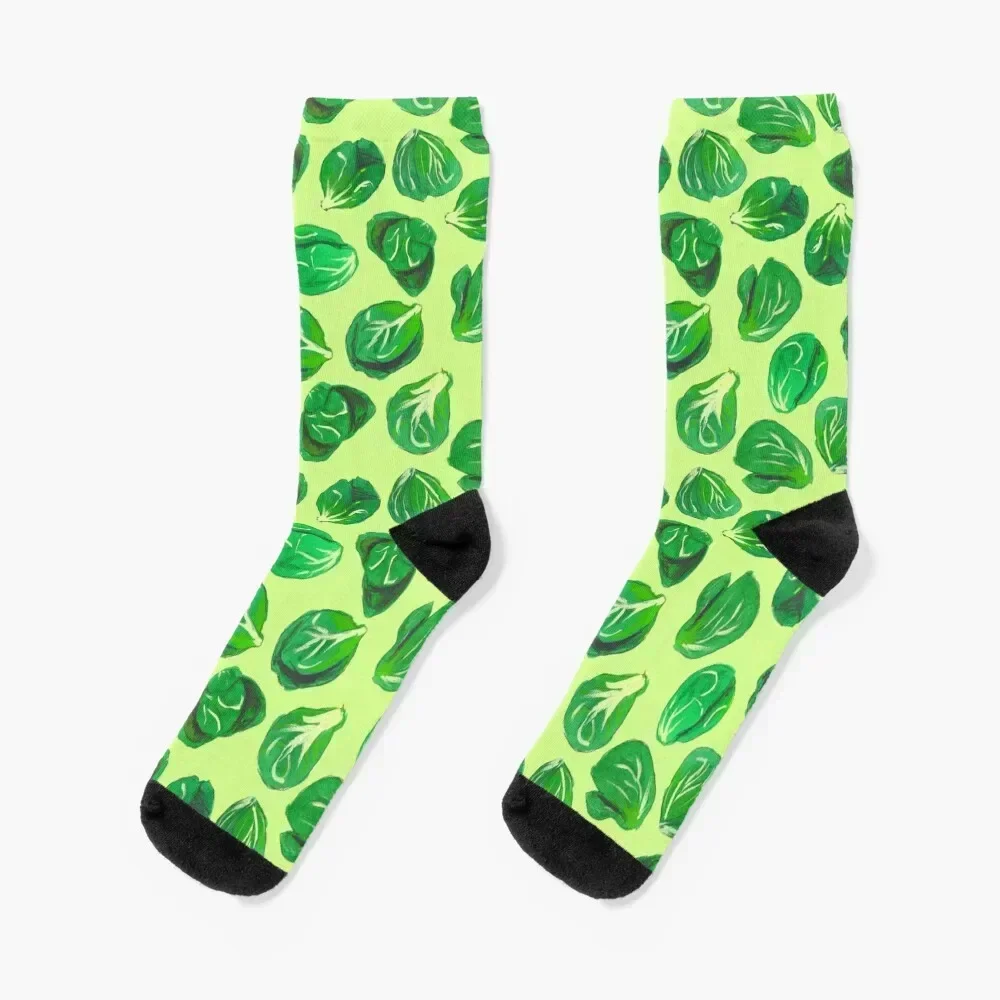 Brussel sprouts pattern veggie lover Socks cartoon with print aesthetic Socks For Women Men's