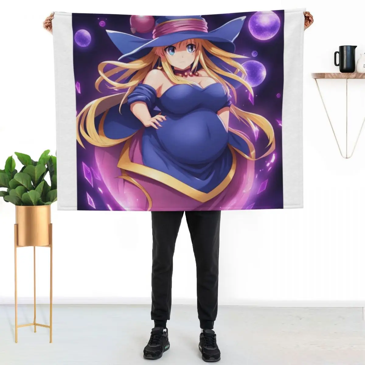 Dark Magician Girl pregnant Throw Blanket Cozy Sofa Blanket for TV Watching Napping