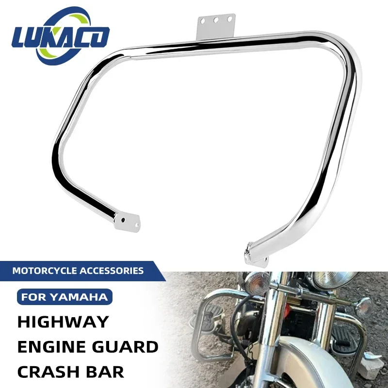 

Chrome Motorcycle Highway Crash Bars Engine Guard Bumper Stunt Cage Protector For Yamaha V-Star 400 XVS 650 Classic Custom 98-18