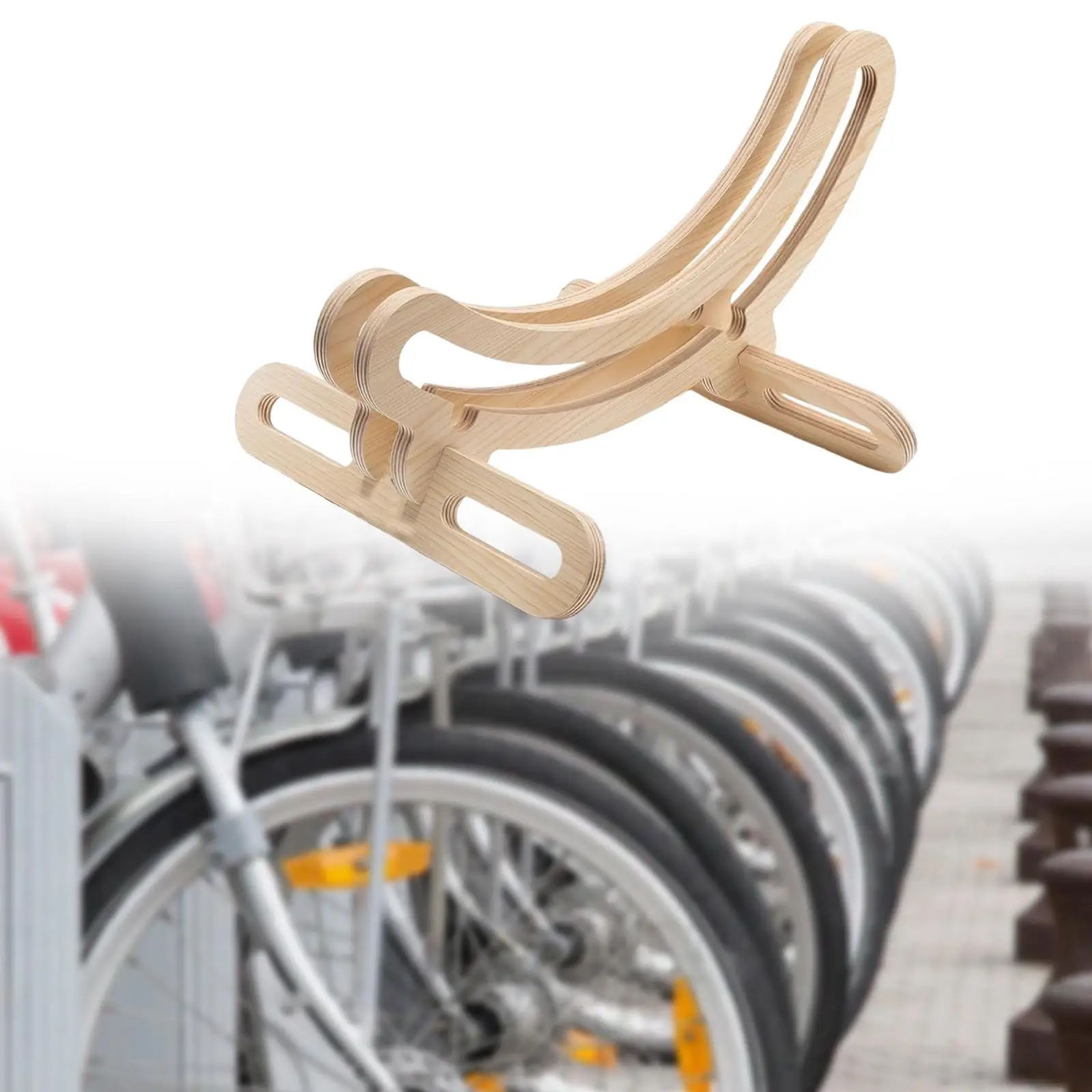 Houten fietsstandaard Vloeropbergrek Drinkbaar Antislip Ruimtebesparend Stabiel Kinderfietshouder Mountainbikepark voor garage thuis