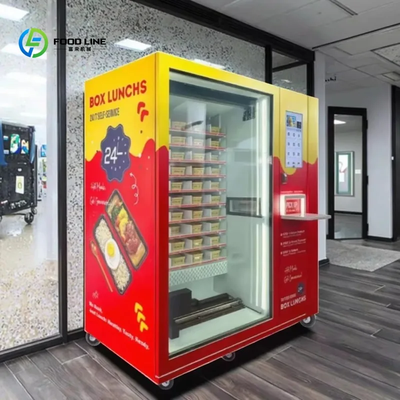 Customized Smart Hot and Cold Food Vending Machine Lunch Box System with Touch Screen Cashless Payment for Cafeteria Use
