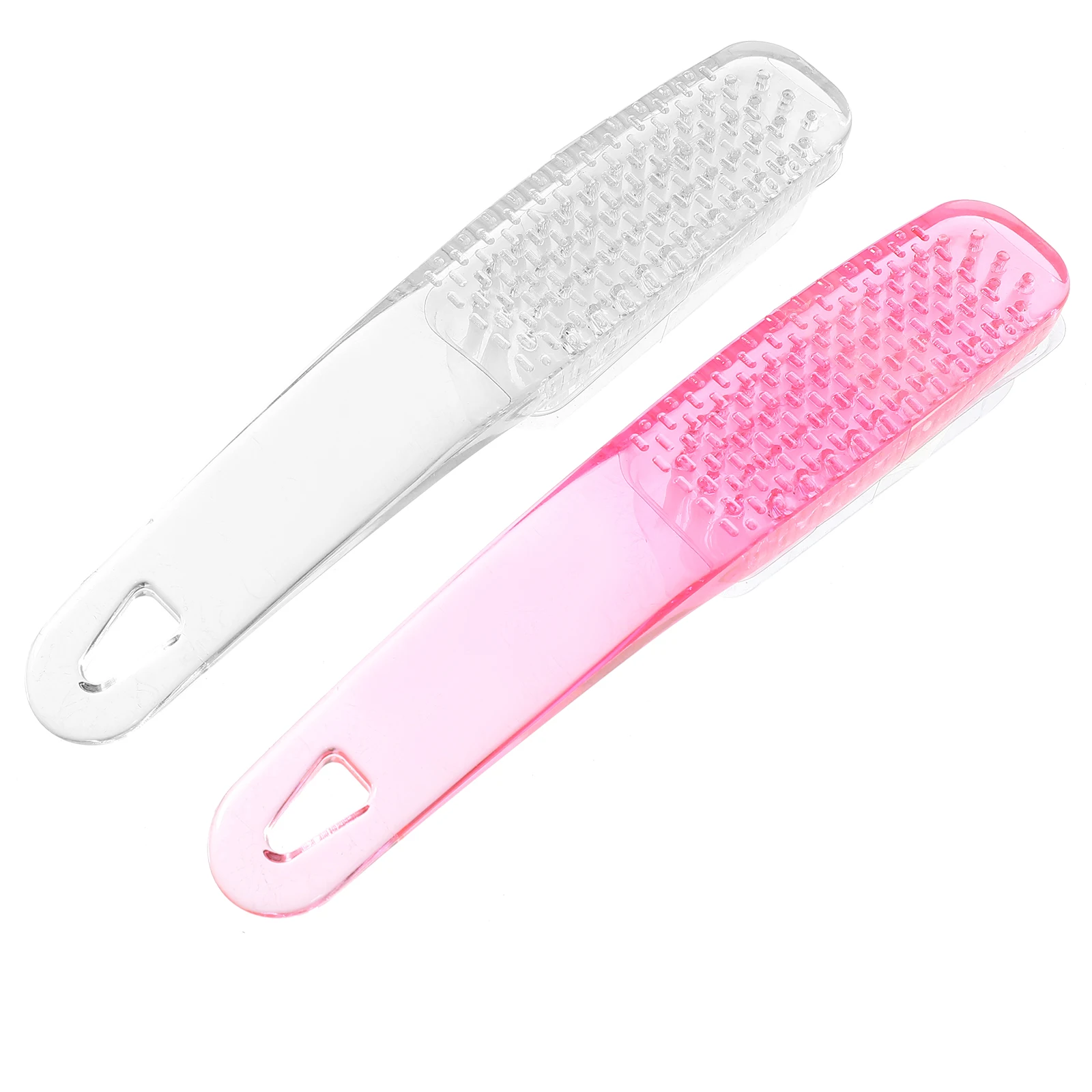 

2 Pcs Nail Brush Plastic Handle for Cleaning Fingernails Dust Powder Removal Manicure Supplies Pink Transparent