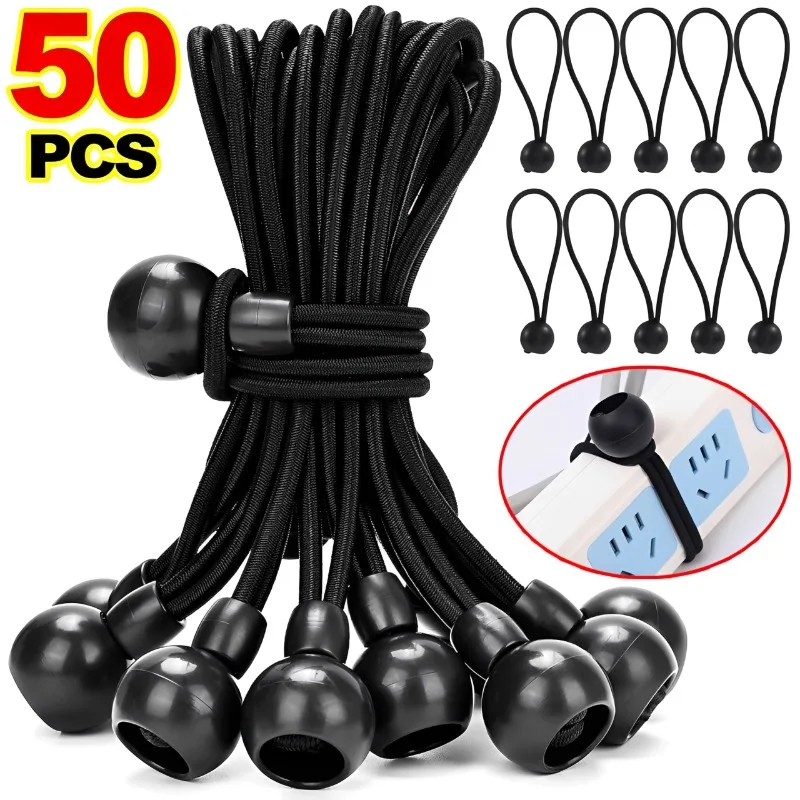 5-20 pièces Cordes élastiques à boule, cordons bungee, enrouleurs de câble, attaches robustes pour fixation de tentes, bâches, auvents et tentures portables