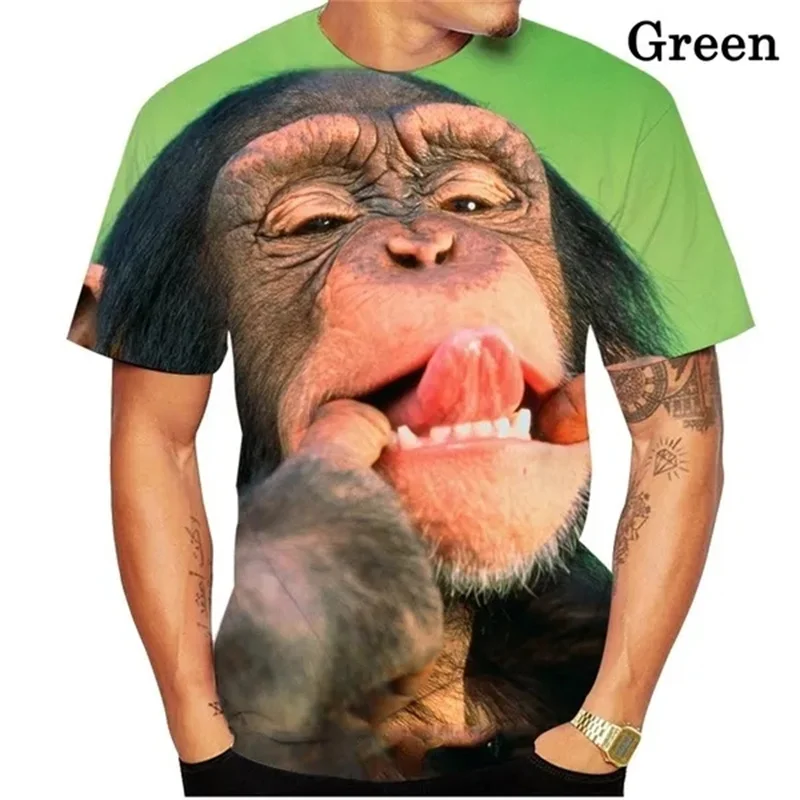 Men 3D Print  Funny Gorillas Monkey Graphic T Shirts Animals T-shirt Womens Clothing Summer Fashion Short Sleeve Street Tee Tops