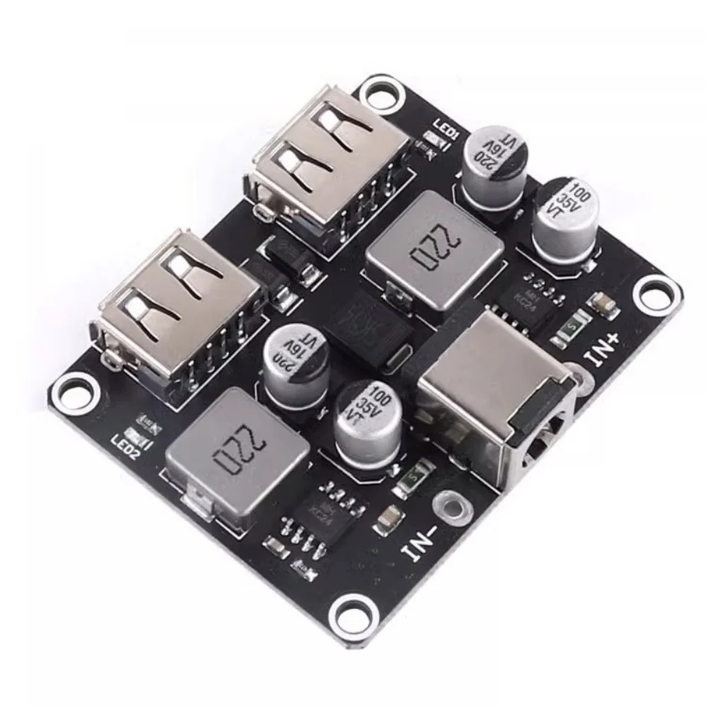 USB QC3.0 QC2.0 USB DC-DC Buck Converter Charging Step Down Module 6-32V 9V 12V 24V To Fast Quick Charger Circuit Board 5V 2Way view 2