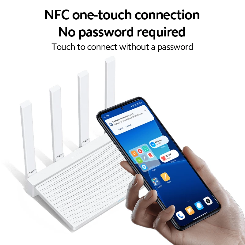 Global Version Xiaomi Router AX3000T Full-speed, full-home Wi-Fi 6 coverage 3000Mbps wireless speed \'2+1\' 5G band antennae NFC