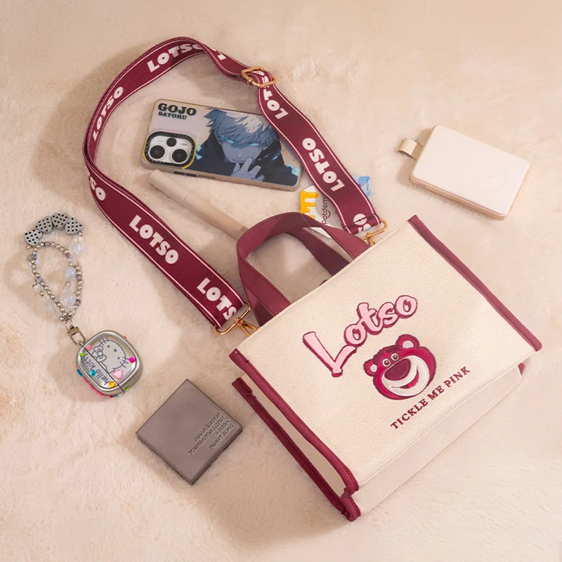 มิโซะดิสนีย์คอลเลกชันวินเทจ lotso Crossbody กระเป๋าผ้าลูกฟูกหมีพู23ซม. กระเป๋าแฟชั่นของขวัญเครื่องประดับสำหรับเด็กผู้หญิง