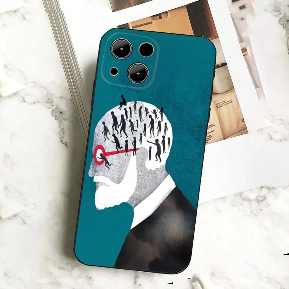 S-Sigmund psychoanalysis Freud   Phone Case  For IPHONE 15,13,14,12,Mini ,11, Xr, X ,Xs Pro Max 8, 7 Plus Back Cover