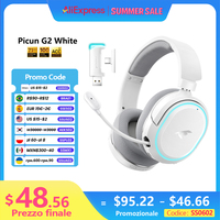 Picun G2 2.4GHz Bluetooth Wireless Gaming Headset For PC PS4 PS5 Phone Switch 5ms Low Latency 7.1 Surround Wired Headset ENC Mic