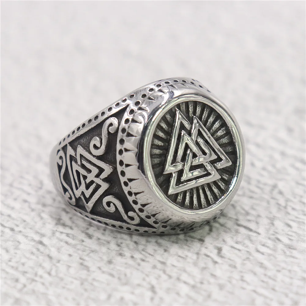 Simplicity Vintage Viking Ring S925 Sterling Silver Nordic Viking Rune Rings Fashion otem Hip hop Ring Jewelry Factory Price