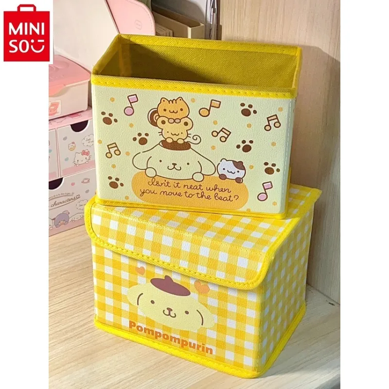 Bolsa de armazenamento dobrável para mulheres, batom, lanche, bolsa de maquiagem fofa, miniso, desenhos animados sanrio, hello kitty, alta qualidade