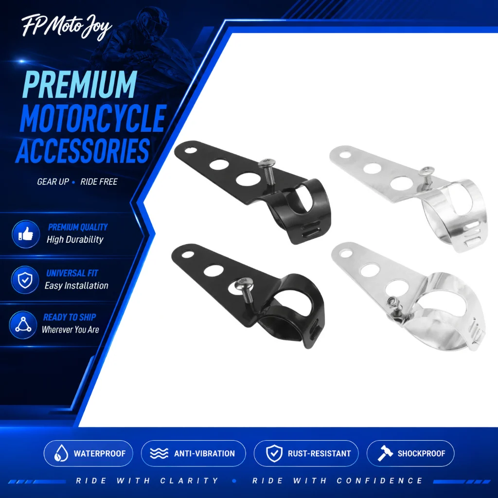 Universal Adjustable Motorcycle Fork Ear Headlight Mount Bracket Headlamp Holder Clamp for 28‑34/35‑46mm Fork Tubes Chopper Modi