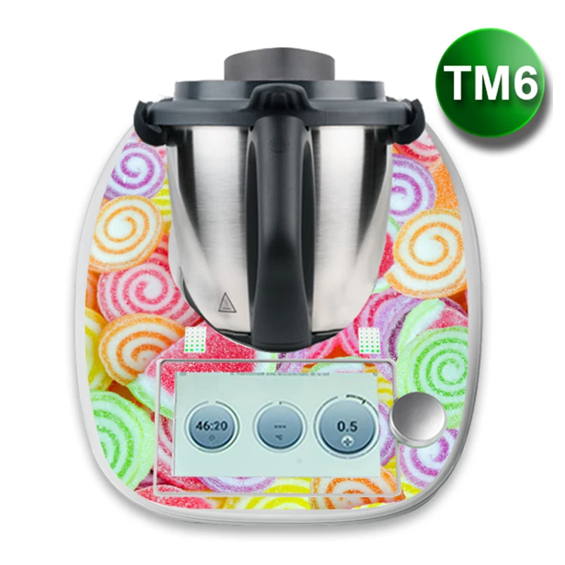 APCym Vinilo Adhesivo para  Máquina Cocinar Thermomix TM6 Modelo GOMINOLAS. Tabla Deslizante 60x30cm OPCIONAL.