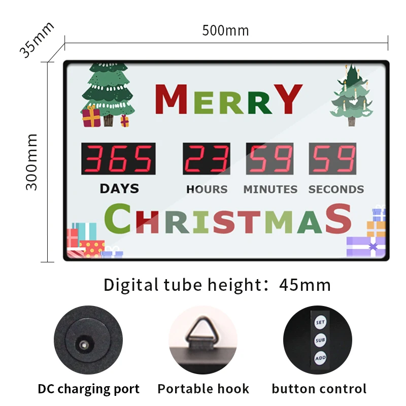 CHEETIE CP99 999 Days Sublimation Event Large Advent Digital LED Live Electronic Calendar Countdown Clock Timer