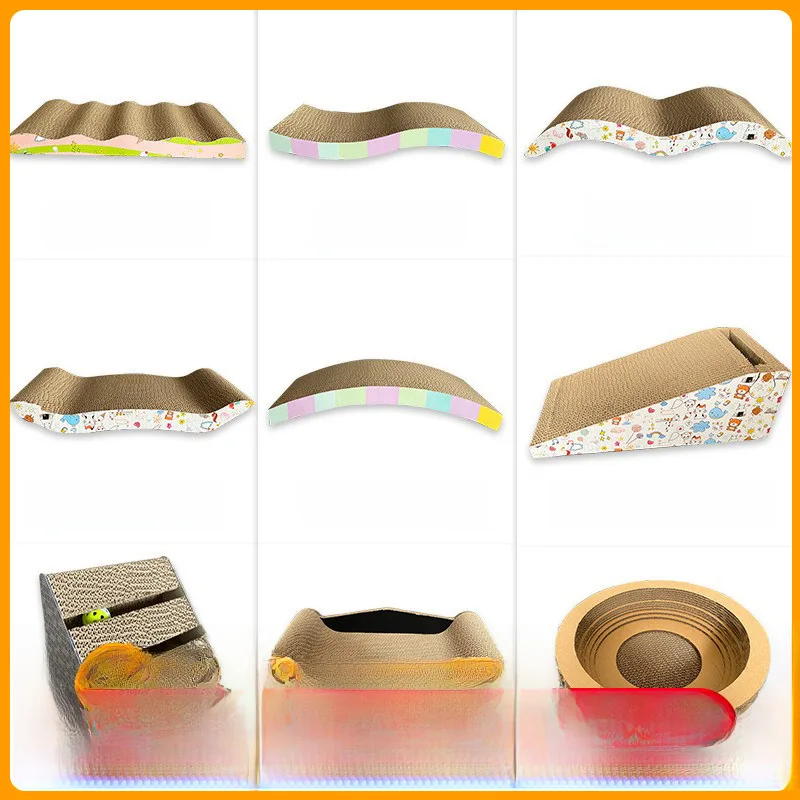 Factory direct cat scratch board wear-resistant cat toy cat claw board cat toy corrugated paper large cat nest pet supplies Cats