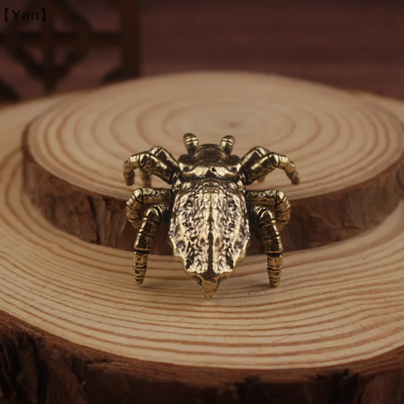 Juguete para trucos de araña de terror de latón, unicornio, escarabajo, insecto, estatua, escultura, decoración del hogar, adornos para coche