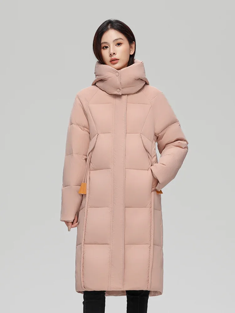 2025 New Warm Winter Long Parkas Women Hooded White Duck Down Jacket Elegant Women Clothes Winter Puffer Jacket Coat