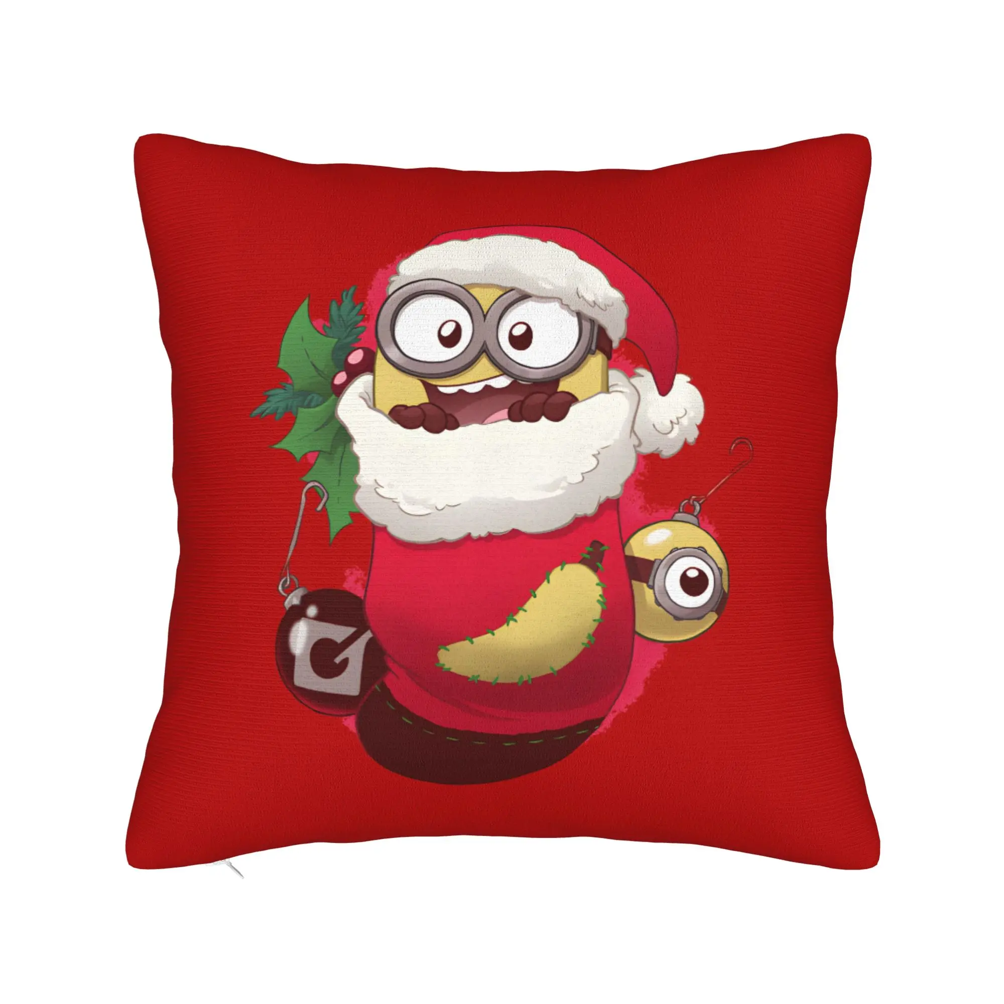 Cartoon M-Minions Christmas Pillowcase Printing Polyester Cushion Cover Gift  Pillow Case Cover Home Dropshipping 18''