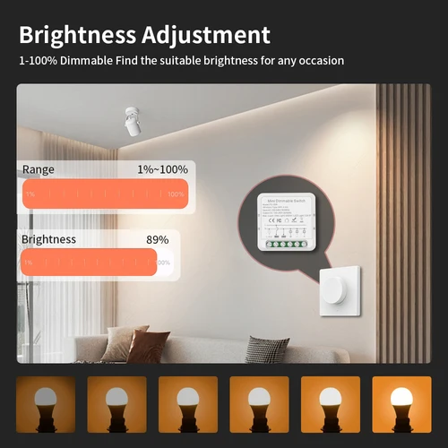 Imagen 2 del producto TNCE Tuya WIFI atenuador de luz UE/EE. UU. Ajuste de brillo LED atenuador módulo de interruptor vida inteligente Control de voz Alexa Google Home