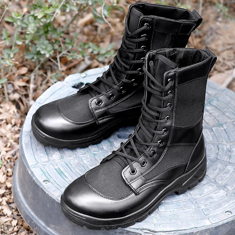 Summer Ultra Light Breathable Mesh Combat Tactical Boots Men Women Outdoor Boot 35-46 High Top Training Safety Work Shoes WJ250