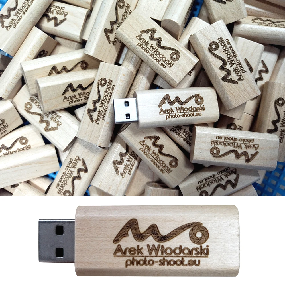 50pcs/lot Bamboo Wooden USB 2.0 Flash Drive Pendrive 4GB 8GB 16GB 32GB 64GB USB Creative Thumb Drive photography business Gift