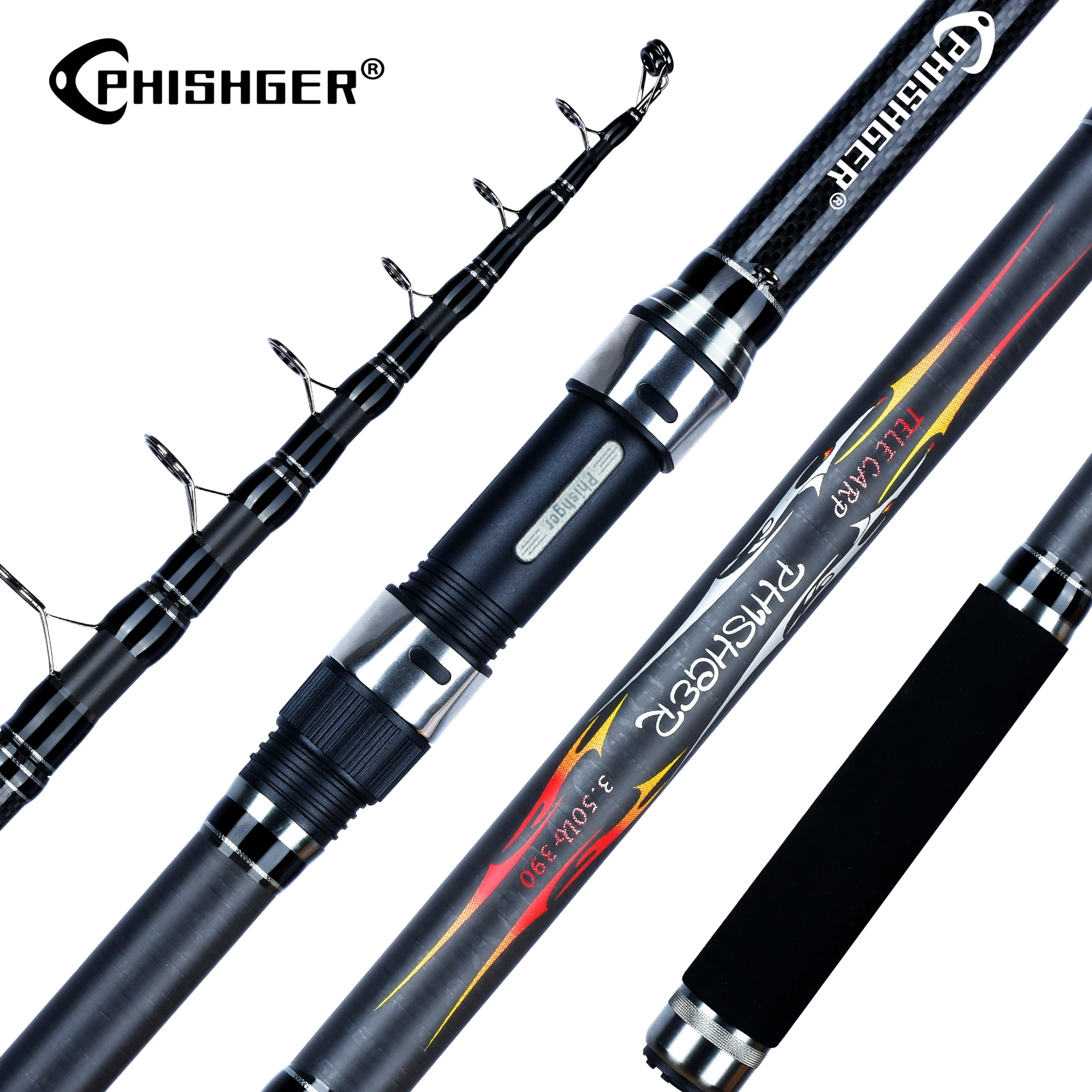 

BIUTIFU Telescopic Carp Fishing Rods 3.5lb 3.0/3.3/3.6/3.9/4.2m 30T Carbon Spinning Power 40-160g Surfcasting Phishger Hard Pole