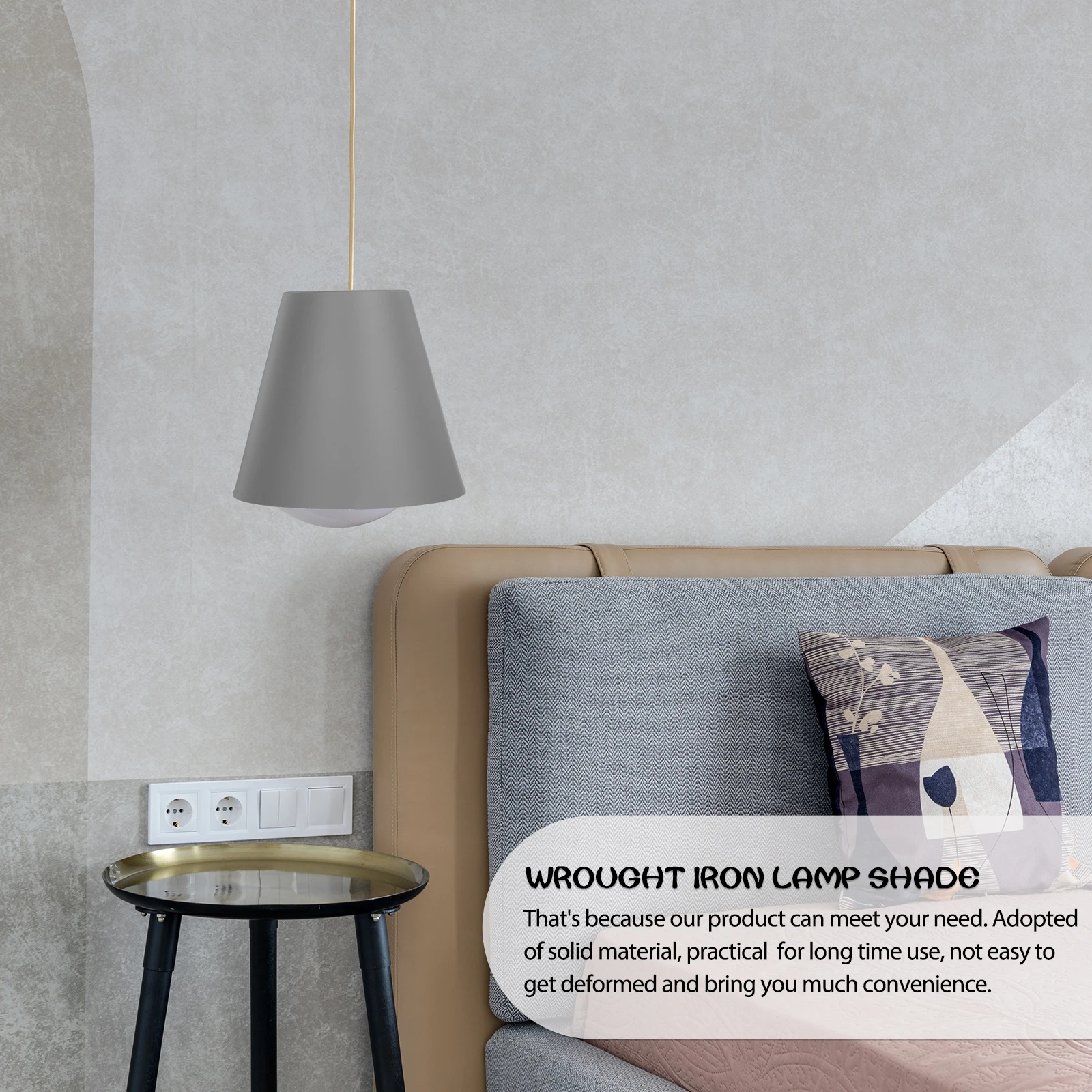 

Iron Lampshade 42mm Hole Gray Desk Reading Ch Light Shade Light Shade Pendant Fixtures Hanging Cover Ch Lampshade