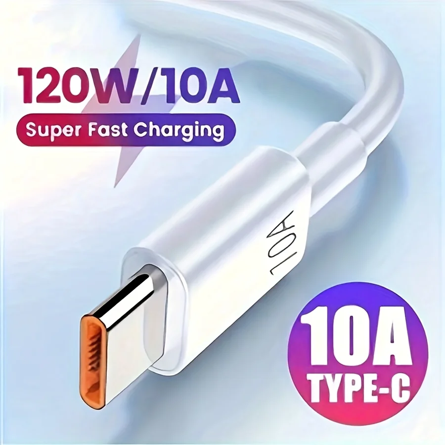 

Кабель C-C для сверхбыстрой зарядки, 120 Вт, 10 А, кабель для быстрой зарядки данных, поддержка PD, интерфейс TYPE C TO TYPE C для Samsung, Phone 15 Ser