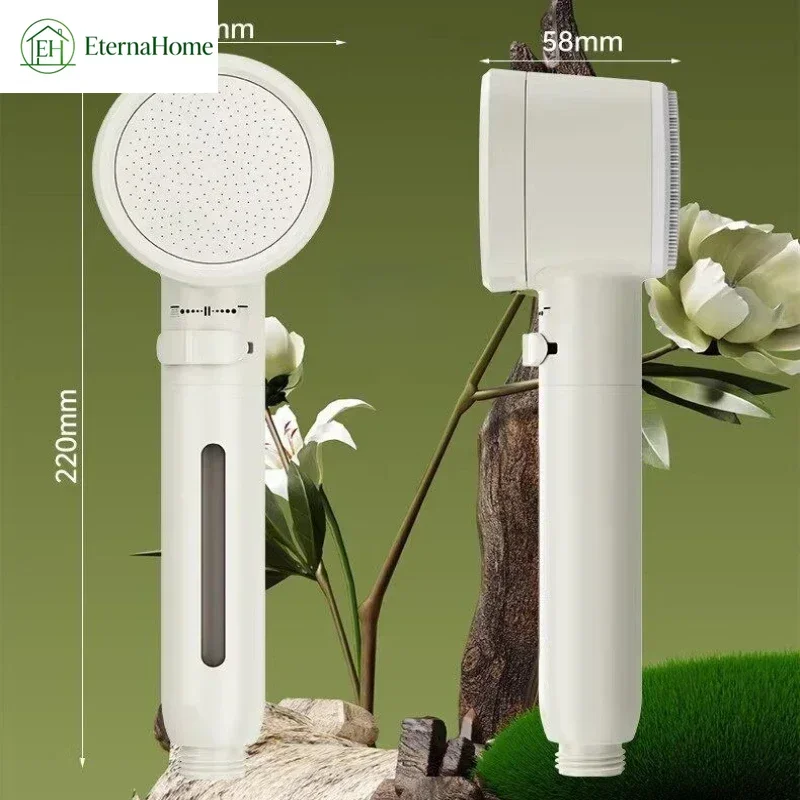 Compact ABS Material Travel Pressurized Handheld Shower Head, Bathroom Shower Use, Dual Filtration Dechlorination Filter Element