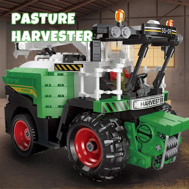 City Creativity Farm Harvester Building Block Technical Rural Tractor Truck Blocks Kids Toys Baby Adult Gift Bricks 57002