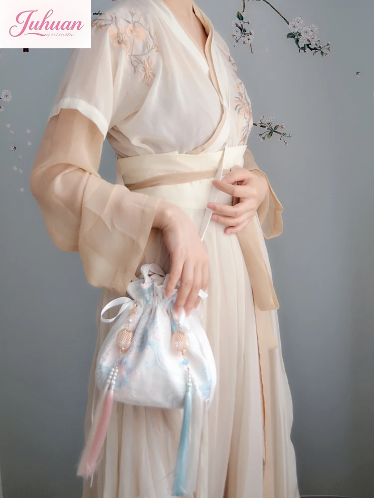 

Оригинальная сумка Hanfu, трехмерная сумка через плечо, портативное ведро, антикварные сумки, женская сумка в стиле Лолиты с вышивкой, большая вместительная сумка с бахромой