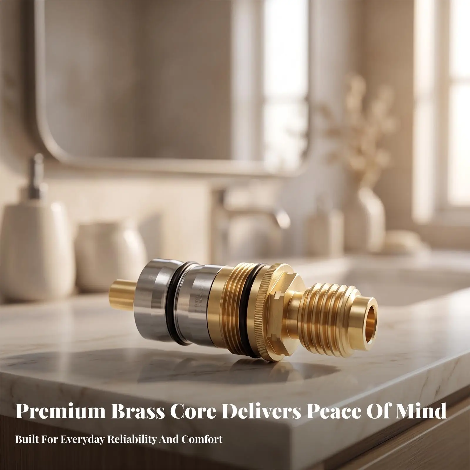 Thermostatic Valve Core Brass Ceramic Mixing Valve Replacement for Shower Faucet Parts Hot Cold Water Regulator Home