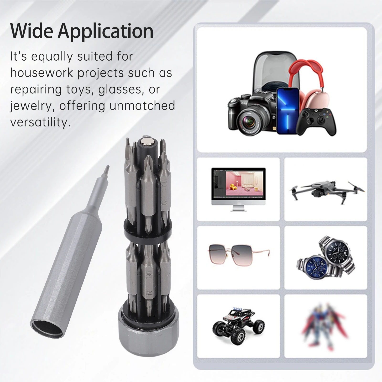 27 في 1 مجموعة مفك براغي متعددة بت مجموعة أدوات إصلاح مغناطيسية دقيقة مع لقم صلابة 60HRC لمشاريع ساعة الهاتف المحمول #2