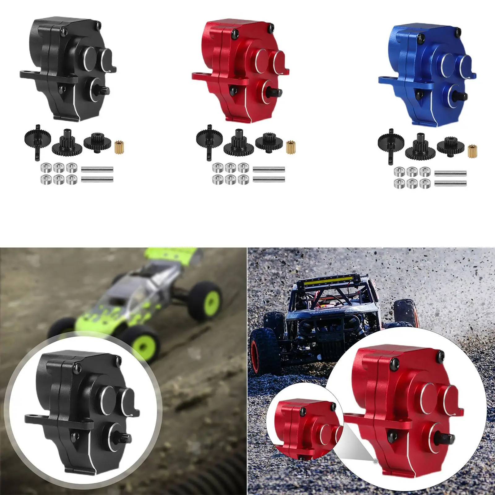 Metal Gearbox Housing Cover RC Car Parts Differential Case Replacement Accessory for TRX4M Defender 1 18