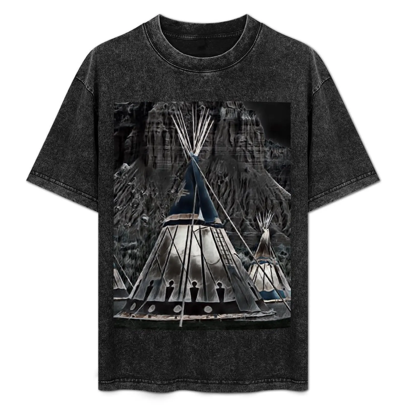 GALATHI Teepee - Black Indian Tents - Outdoors T-Shirt heavyweights blacks mens graphic t-shirts big and tall