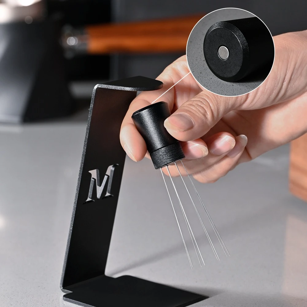 8-Nadel Espresso-Kaffeepulver-Tamper und Kaffeerührer, Edelstahl-Griff-Verteiler, Praktisches Kaffee-Zubehör für Cafés
