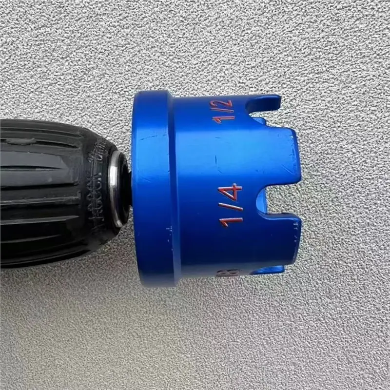 Porcas de fixação de broca com zíper YWDZ com facilidade para ferramentas elétricas de 1/4", 3/8" e 1/2", ferramentas manuais, acessórios azuis