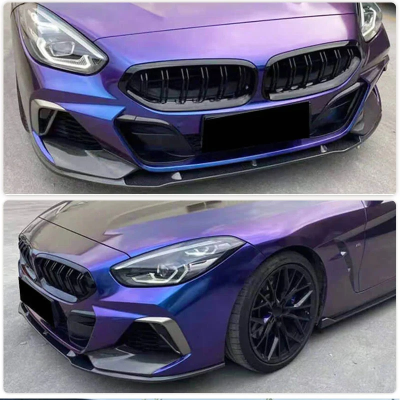 Car Front Bumper Lip Spoiler for BMW Z4 G29 M40i M Sport Convertible 2-Door 2017-2020 Front Lip Chin Apron Body Kit Carbon Fiber