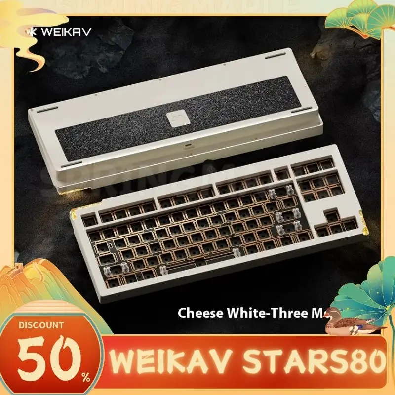 New Weikav Stars80 3mode Mechanical Keyboard Kit Wireless Aluminum Kit Rgb Hot-Swap Support Qmk/Via Accessory Kits gifts Custom