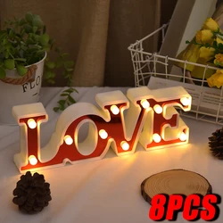 Romantic Valentine's Proposal 3D LOVE LED Letter Sign Night Light Heart Marquee Table Lamp Lanterns Lamp for Christmas Wedding