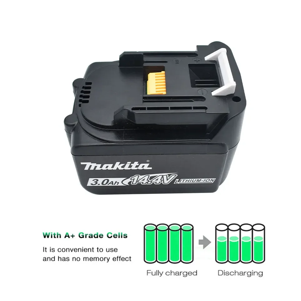 Original Makita 3000mAh 14.4V Rechargeable Li-ion Battery For Makita 14V Power Tools 3.0Ah Batteries BL1460 BL1430 1415 194066-1