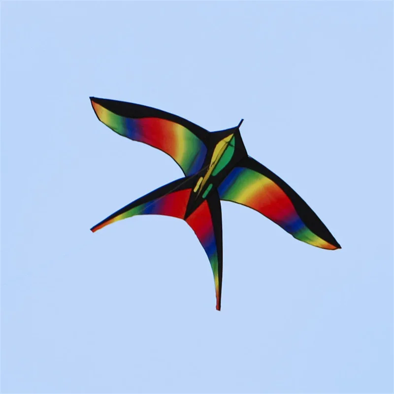 Cerf-volant coloré en nylon Ripstop, grand oiseau arc-en-ciel, sports de plein air amusants, plage, jouets pour débutants, enfants et adultes, cadeaux, 1.7m