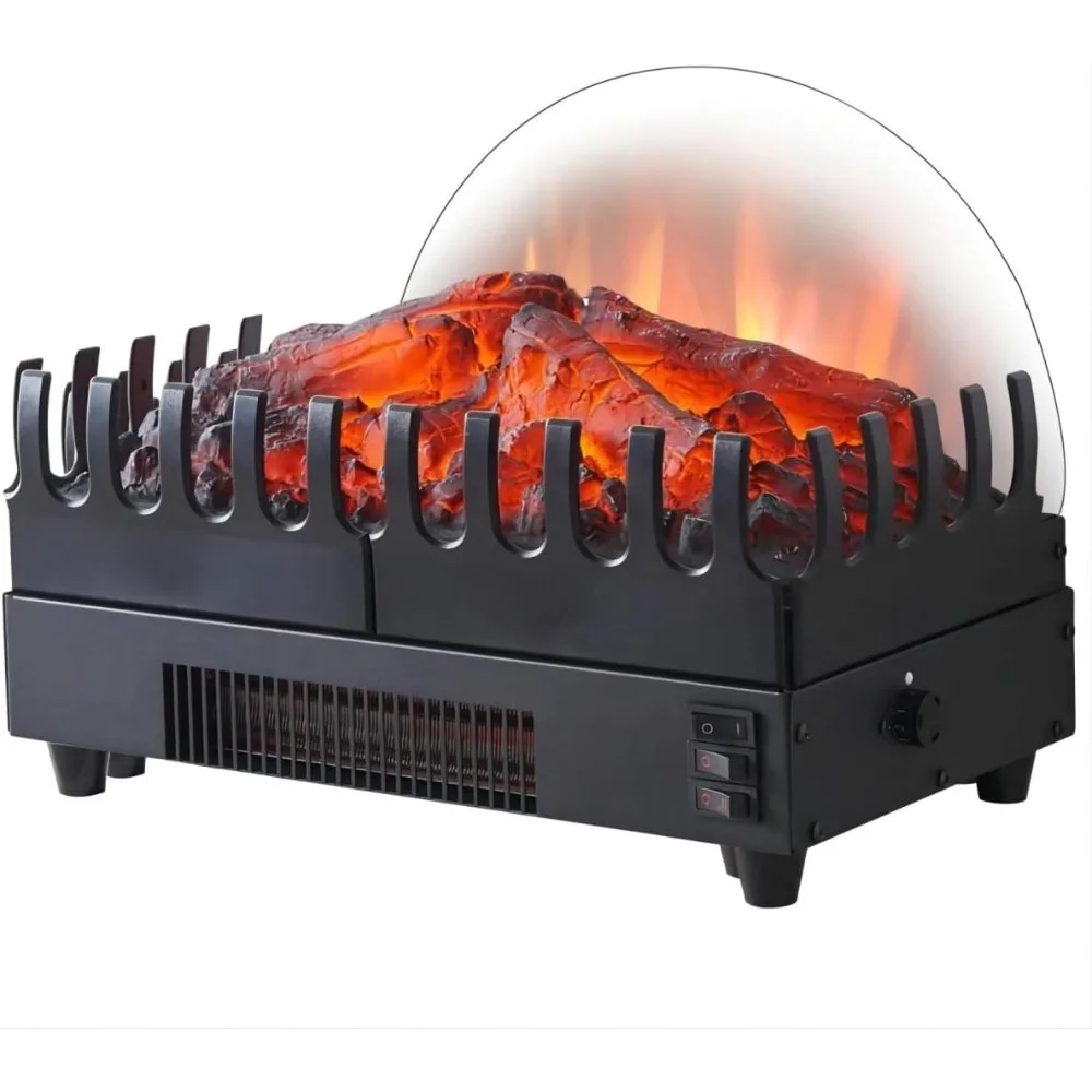 

Electric Fireplace Log Heater, 16" Fireplace Inserts with Realistic Ember Bed, Thermostat, 750/1500W