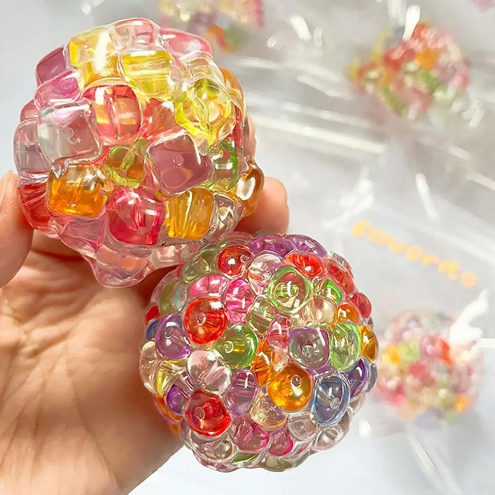 Creative Explosion Beads Squishy Balls Stress Relieving Toys Slow Rebound Toy Fidget Toy Children Decompression Toys