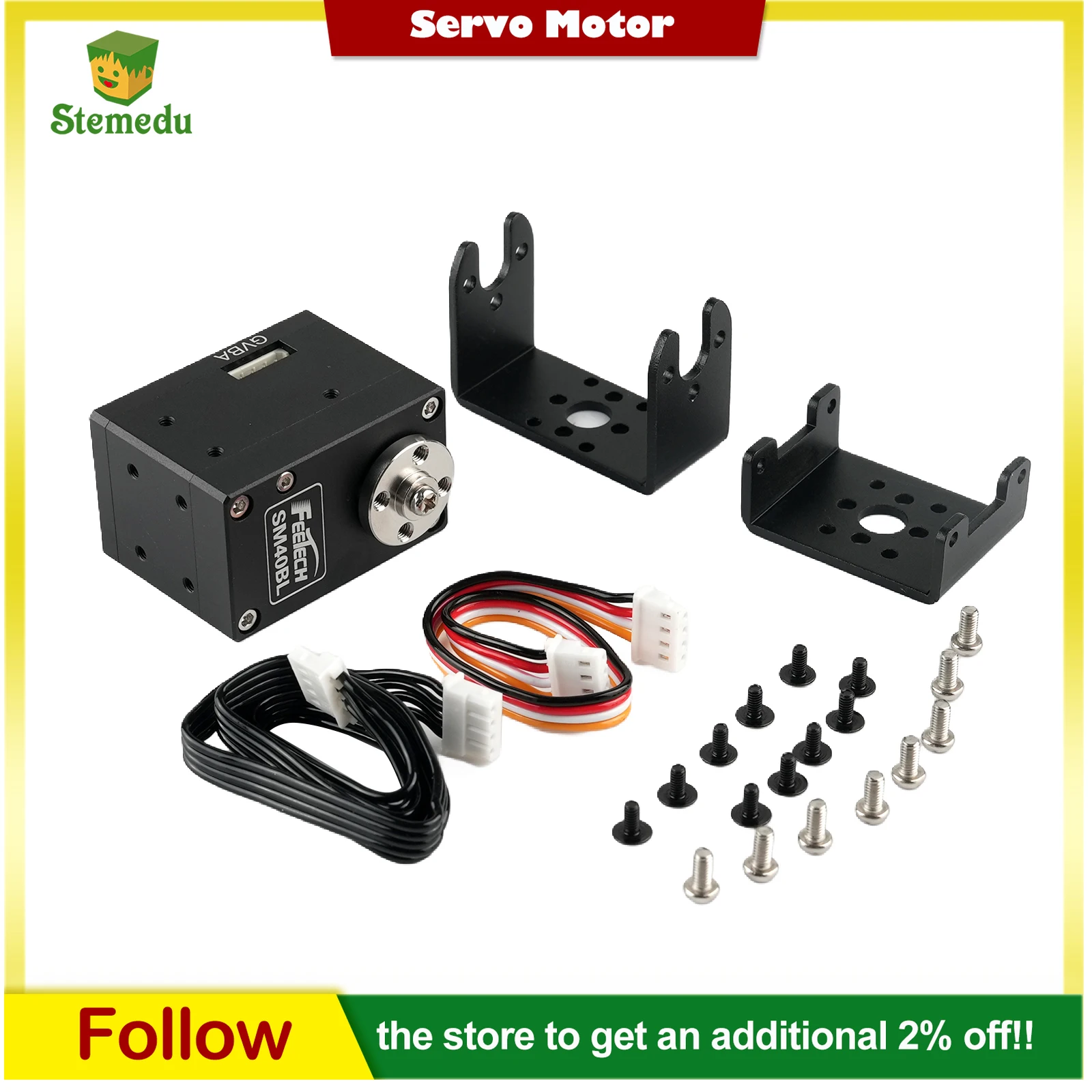 

1pc SM40BL 40KG Servo 12V RS485 Serial Bus Control, 360° Dual Shaft Brushless Steel Gear for Robot Arms & Industrial Machinery